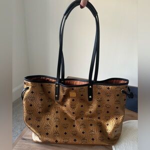 MCM Metallic Leather Tote Bag